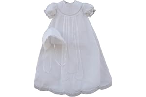Feltman Brothers Infant Baby Girls White Christening Baptism Gown Bonnet