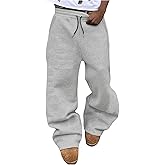 GORGLITTER Men's Baggy Sweatpants Y2k Oversized Drawstring Wide Leg Barrel Sweat Pants Streetwear
