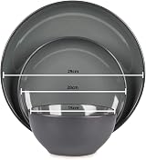 Dawsons Living Dinnerware Set Ceramic Amalfi 16 Piece Charcoal view 5