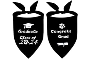 PETKNOWS 2 Pack Dog Graduation Bandana, Graduation Dog Bandana Gift for Small Medium Large Pet Holiday Costume