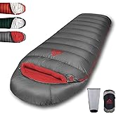 BUERTS Down Sleeping Bags for Adults, Premium 680FP Down Fill Backpacking Sleeping Bag for Cold Weather for Camping, Hiking and Traveling, Comes with Compression Sack.