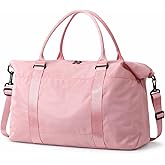 Travel Duffle Bag, Weekender Travel Bag Men Small Gym Bag for Women, Hospital Bag for Labor and Delivery, Overnight Bag Luggage Bag with Trolley Sleeve, Airplane Travel Essentials for Flying(Pink)