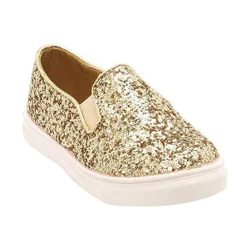 gold sparkly slip on shoes