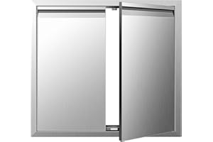 KODOM Outdoor Kitchen Doors - 26W x 24H Inch Double BBQ Access Doors, 304 Stainless Steel for Outdoor Kitchen Cabinet Grill Station or BBQ Island