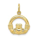 10k Yellow Gold Irish Claddagh Celtic Knot Pendant