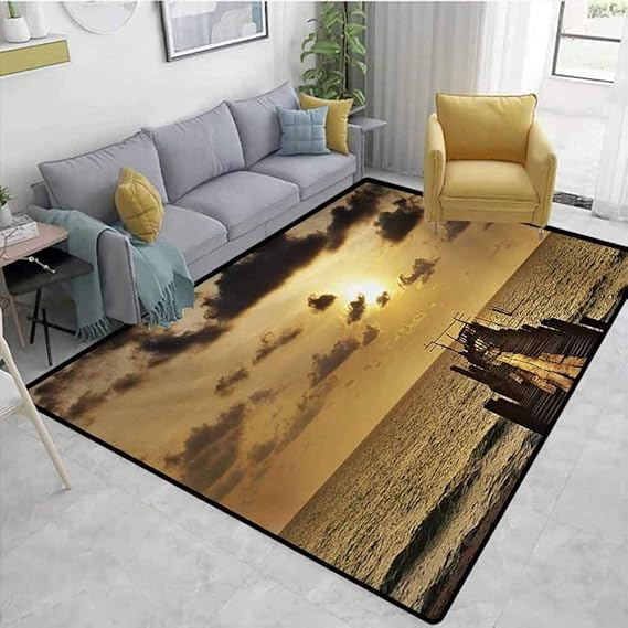 Alfombra grande para el piso, vista panorámica nocturna Vecchio Bridge