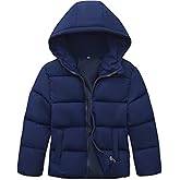 HOOD CREW Kids Boy’s Winter Coat Windproof Hooded Puffer Jackets Warm Outerwear Parka Padded Jacket