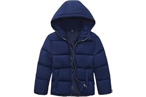 HOOD CREW Kids Boy’s Winter Coat Windproof Hooded Puffer Jackets Warm Outerwear Parka Padded Jacket