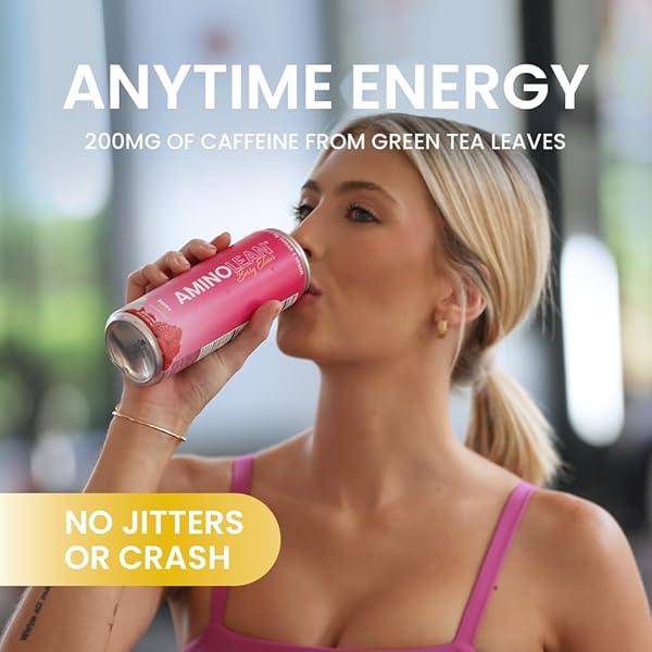 RSP NUTRITION AMINOLEAN ENERGY DRINK – SUGAR FREE AMINO ENERGY WITH NO JITTERS, TINGLES, OR CRASH, VEGAN AMINO ACIDS, BERRY ELIXIR, 12 PACK