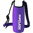 Tuff Pupper PupFlask Insulated Neoprene Dog Water Bottle Holder Sling with Wide Adjustable Shoulder Strap, Great for Travel, Walking, Hiking, Portable Pet Water Bottle Holder (40 OZ, Ultra Violet)