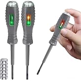 Tomorotec 2PCS Voltage Tester Screwdriver Set, Magnetic Neon AC/DC Pen | Dual-Purpose Electric Detector With Anti-Slip Grip, Neon Light Indicator For Live Wire Circuit Detection, Flathead Phillips
