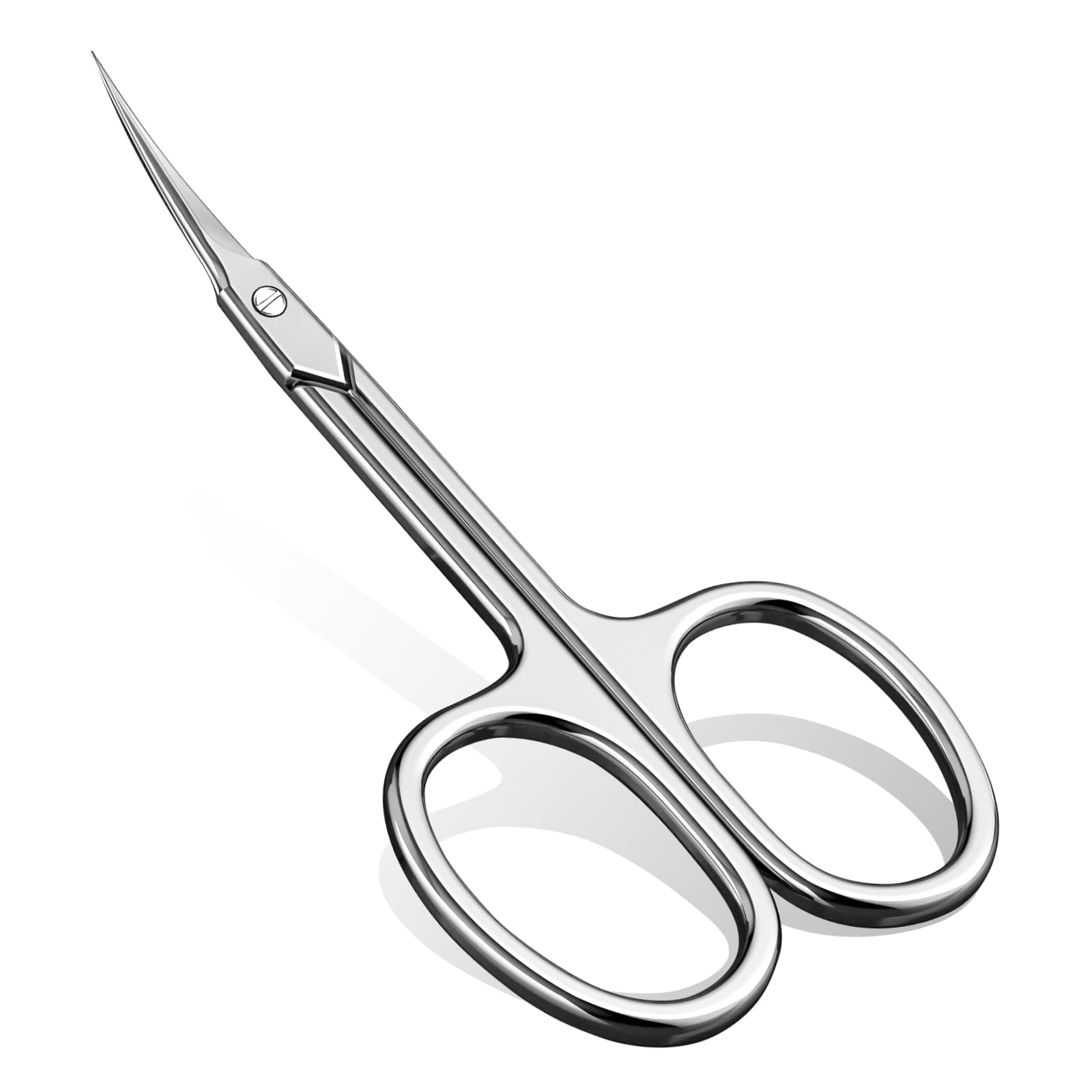CGBE Professional Curved Cuticle Scissors, Super Sharp Stainless Steel Cutter for Cuticles, Dead Skin, Eyebrows, and Eyelashes, Silvery