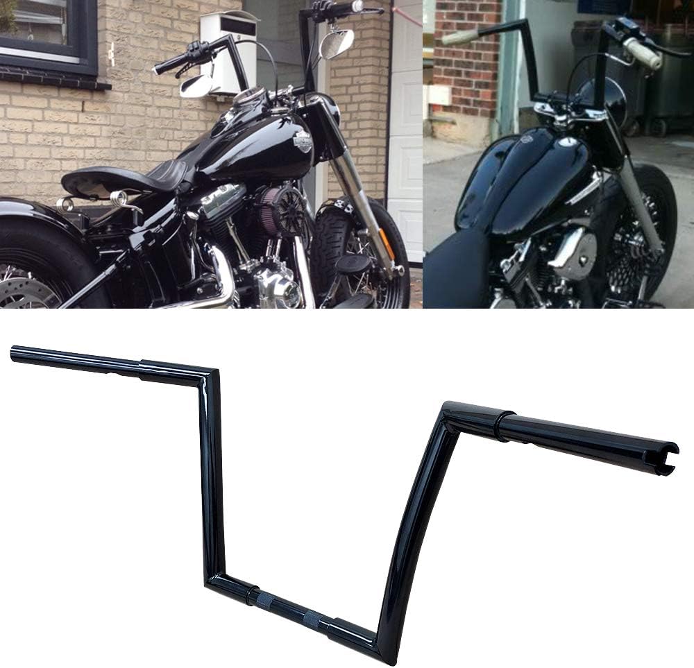 RYCYCLE 12'' Rise Black 1 1/4'' APE Hanger Handlebar Handle Bar For 1996-2018 Harley Dyna Softail Sportster FL 1983-2014 Touring Road King Street Glide Electra Glide FLHR FLHX FLHT