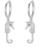 Dainty Huggie Hoop Earrings with Dangle for Women Girls, 925 Sterling Silver Small Huggie Earring with Drop Charm for Everyday