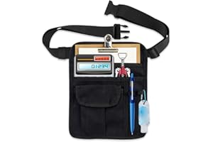 FAURAPMNG Server Apron Bag, Restaurant Server Waist Money Pouch Bag, Restaurant Bar Apron Bag with Adjustable Belt Buckle Che