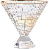 Mary Square Gold Foil Hatch 5 ounce Cocktail Martini Glass