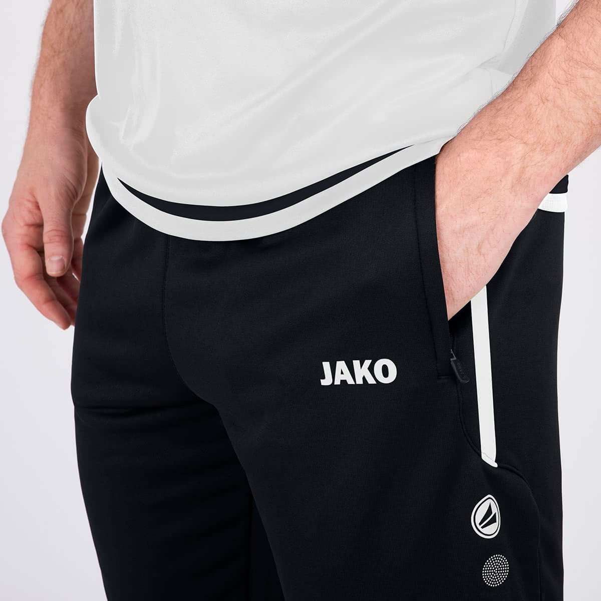 JAKO Herren Trainingshose Active I Sporthose Herren lang mit Elastischem Bund & Seitentaschen I Trainingshose Herren lang 3