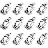 EXCEART Diy Praying Hands Charm Pendant Silver Alloy Jewelry Making Beads for Necklace Bracelet Craft Accessories