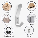 SISI UK Aluminum Double Hat and Coat Hanger Hooks Pack of 10 view 4