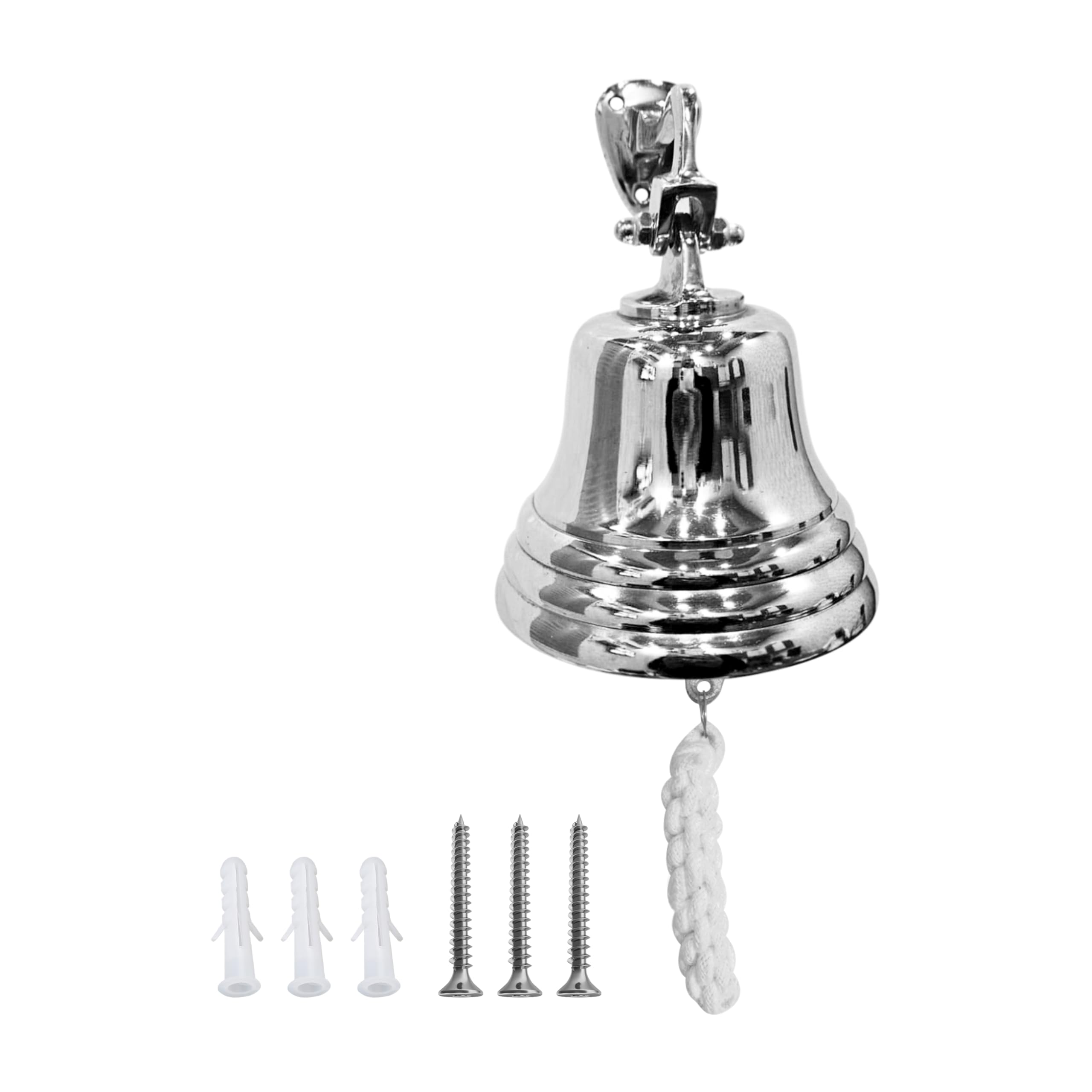 ARSUK Aluminum Ship Bell (3 Inch) - Last Order Bell with Rope - Nautical Wall Mounted Hanging for Home, Door, Bar, Pub, or Boat - Vintage Maritime Dรฉcor - Loud & Clear Sound