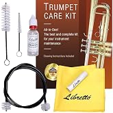 Libretto Trumpet (Cornet) All-Inclusive Care Kit w/Instructions: Valve Oil+Slide Grease+Cleaning Cloth+Mouthpiece/Valve/Bore Brushes, Giftable Handy Case, Time to Clean &amp; Extend Life of Your Trumpet!