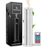 Luxury Essential Oil Diffuser – Waterless Oil Diffuser for Essential Oils - Scent Diffuser for Home & Hotel - Covers up to 1000 sq. ft. with Bluetooth App Control (Silver)