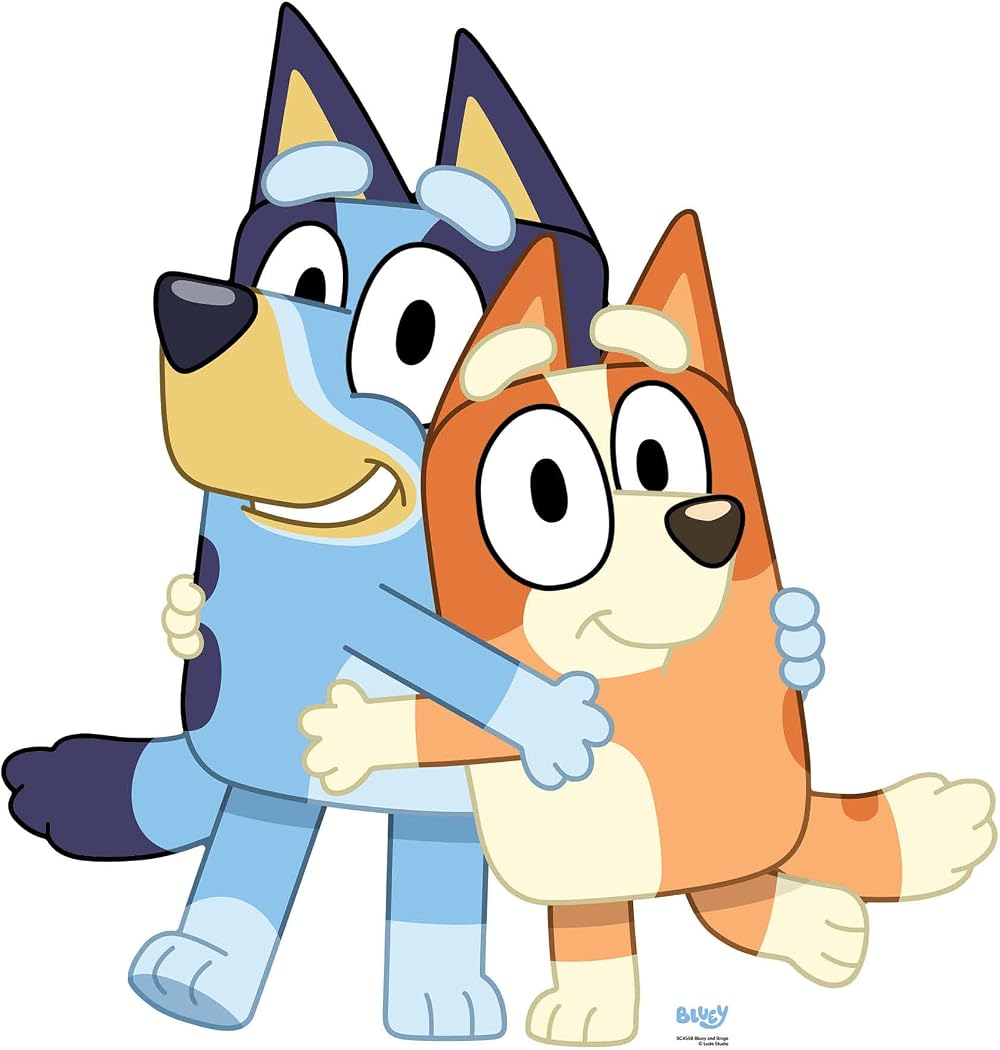 Star Cutouts Bluey & Bingo Cardboard Cutout 91cm SC4558 Bluey Birthday