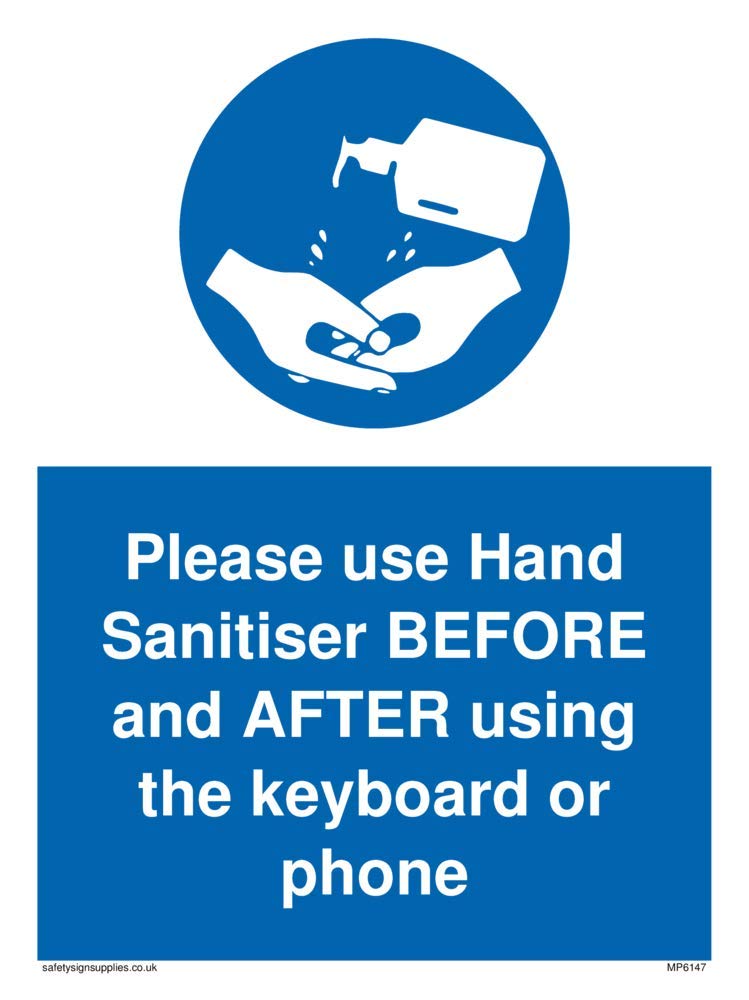 Please use Hand Sanitiser BEFORE and AFTER using the keyboard or phone