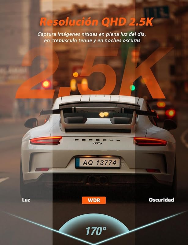 Izeeker 2.5k dashcam wifi dash camera para carros, mini car camera 1440p front dashcam com aplicativo, cartão de 32 gb grátis, visão noturna, wdr, g-sensor, gravação de loop, suporta modo de estacionamento 24h