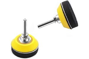 ANCIRS 2 Inch(50mm) Hook and Loop Buffing Pad for Sanding Discs, Rotary Backing Pad with 1/4 Inch Dia Shank Drill Attachment and Soft Foam Layer-2 Pack
