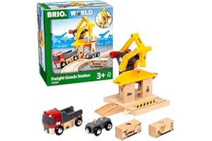 BRIO World - 33280 Freight Goods Station | Versatile Toy Train Set for Kids | Interactive Play | Sustainable Wood Construction | Ideal for Toddlers Aged 3 and Up