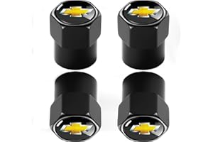 JIASWTHM Tire Valve Stem Cap Cover for Chevy Malibu Camaro Trax Traverse Sonic Cruze Volt Equinox Belt O-Ring Seal Corrosion Resistant tire Valve caps 4 Pc Black