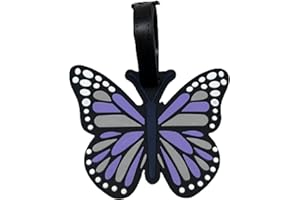 1 Pack Luggage Tags, Cute Butterfly Silicone Luggage Identifiers for Suitcases, Durable Travel Bag ID Label with Adjustable S