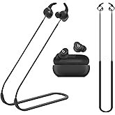 ULITIQ Strap Compatible with Beats Solo Buds, Sports Strap for Solo Earbuds Lanyard Silicone, Anti Lost Straps Accessories, Anti-Lost Neck Rope Cord Soft, Running Holder Connector, (Black)
