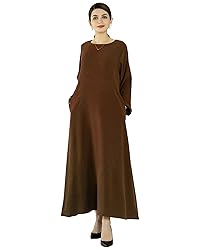 Zofocy Solid Color Women Abaya Modest Muslim Prayer
