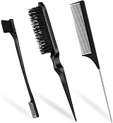 Qufiiry 3Pcs Slick Back Hair Brush Set Double-Sided Edge Brush Bristle Comb view 1
