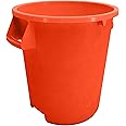 SPARTA Bronco Waste Container Trash Container, Round Trash Bin for Disposal, 10 Gallons, Orange