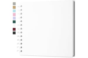 Yopih 7 x 7 Inch Hardcover Kraft Blank Page DIY Scrapbook Photo Album, 40 Pages (20 Sheets) - for Wedding Anniversaries, Family Memories, and Small Scrapbooking Projects