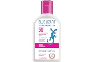 Blue Lizard Baby Mineral Sunscreen with Zinc Oxide, Water Resistant, UVA/UVB Protection with Smart Technology - Fragrance Free, Unscented, SPF 50 - 5 Fl Oz - Bottle