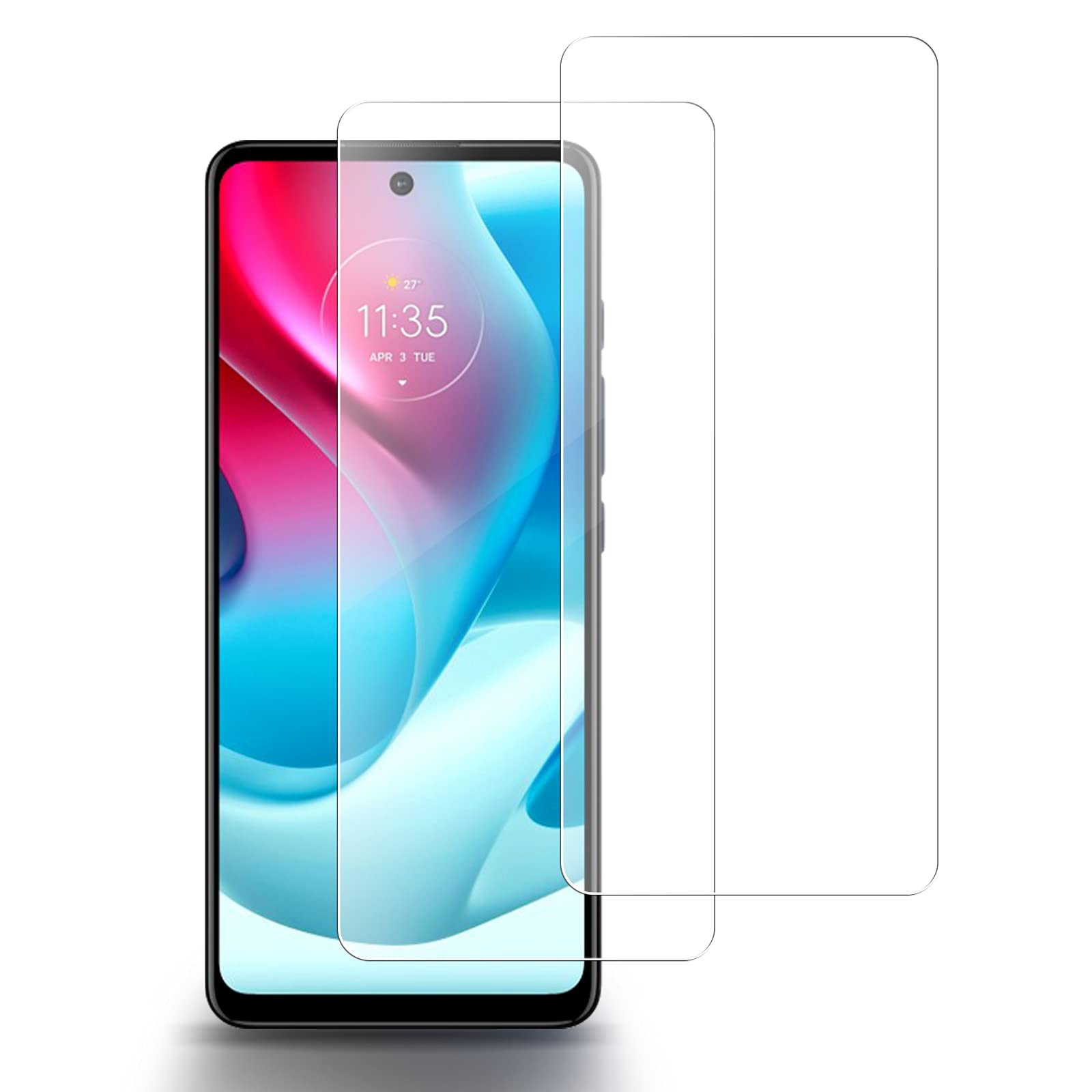 ROVLAK Screen Protector for Moto G60s Tempered Glass Screen Protector 2-Pack HD 2.5D 9H Protective Film Protection Anti-Fingerprint Bubble-Free Glass Protector for Moto G60s