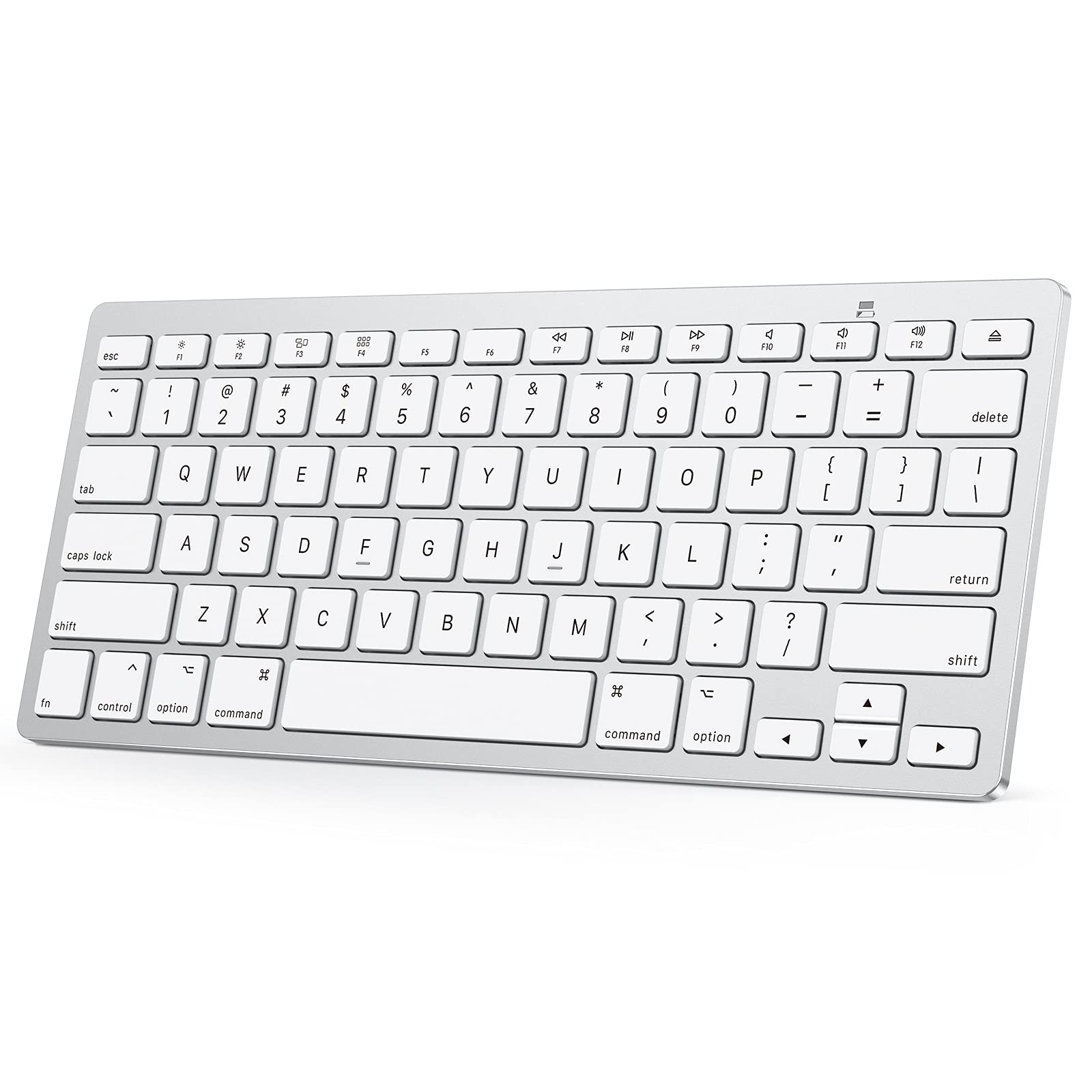OMOTON Tastiera Wireless Bluetooth Per Mac, Layout Spagnolo, Ricaricabile, 3 Canali, Con Tastierino Numerico, Argento