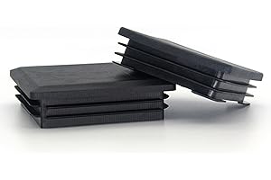 RICCIOOFY Black Plastic 3 Inch Square Plugs Tubing End Cap - Square Tubing Chair Glide Inserts for Fitness Equipment (8 Pcs)