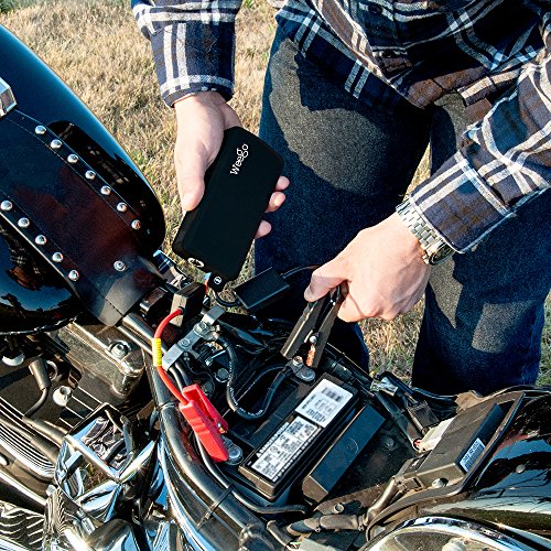 WEEGO JS12 Jump Starter 1400 Peak 400 Cranking Amps Basic Lithium Ion Power Pack USB Charging 100 Lumen LED Flashlight