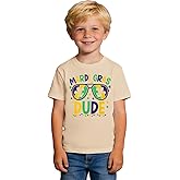 AG AGUU Mardi Gras Shirts Kids Toddler Boys Sunglasses Mardi Gras Dude T-Shirt Funny Gifts Outfits Short Sleeve Tees Tops