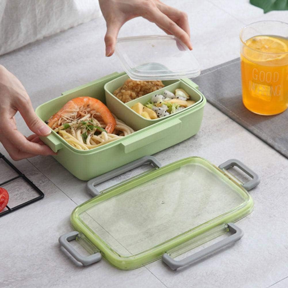 Wateralone Boîte À Lunch Lunch Box Avec Compartiment En Fiber De Bambou