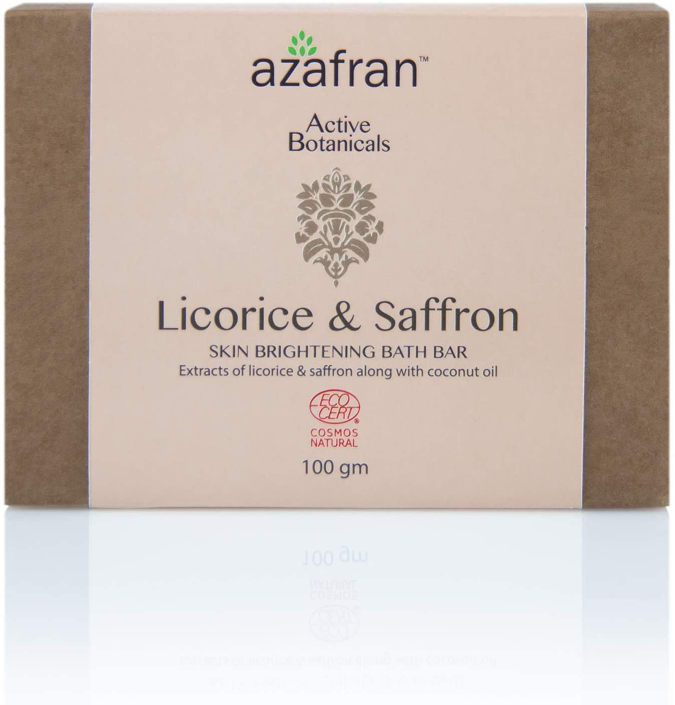 Azafran Organics Saffron and Licorice Soap Bar, 3.53oz With Handmade-Ayurveda Therapeutic Skin Care, All Organic Essential Oils, Skin Brightening and Skin brightening