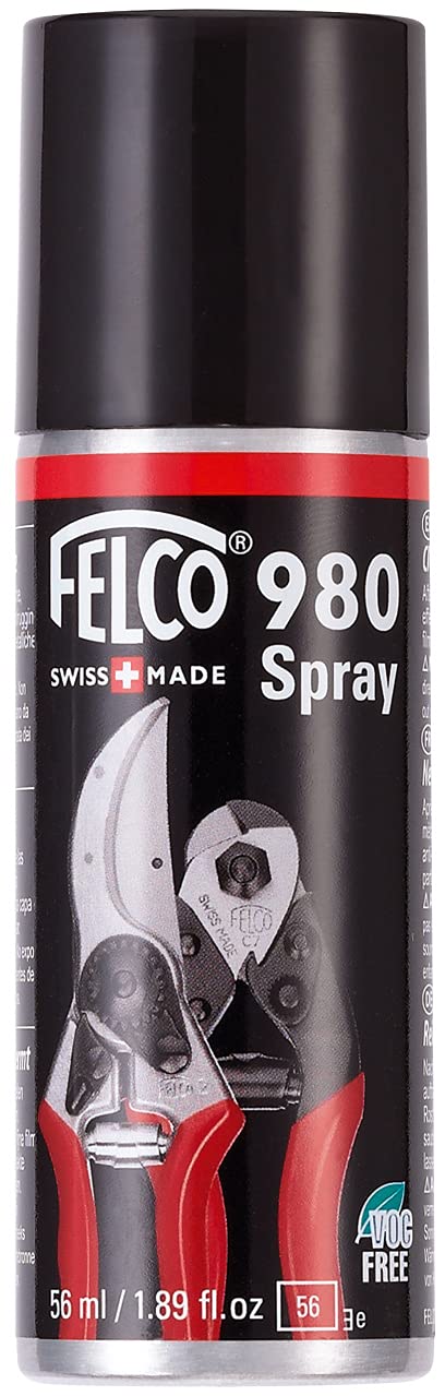 FELCO Tool Lubricant Spray Model 980 Protects Cutting Heads 56ml Secateurs and Garden Tools Gardening Horticulture Vineyard Bonsai Topiary Olive Grove Professional Home Gardening Swiss Made