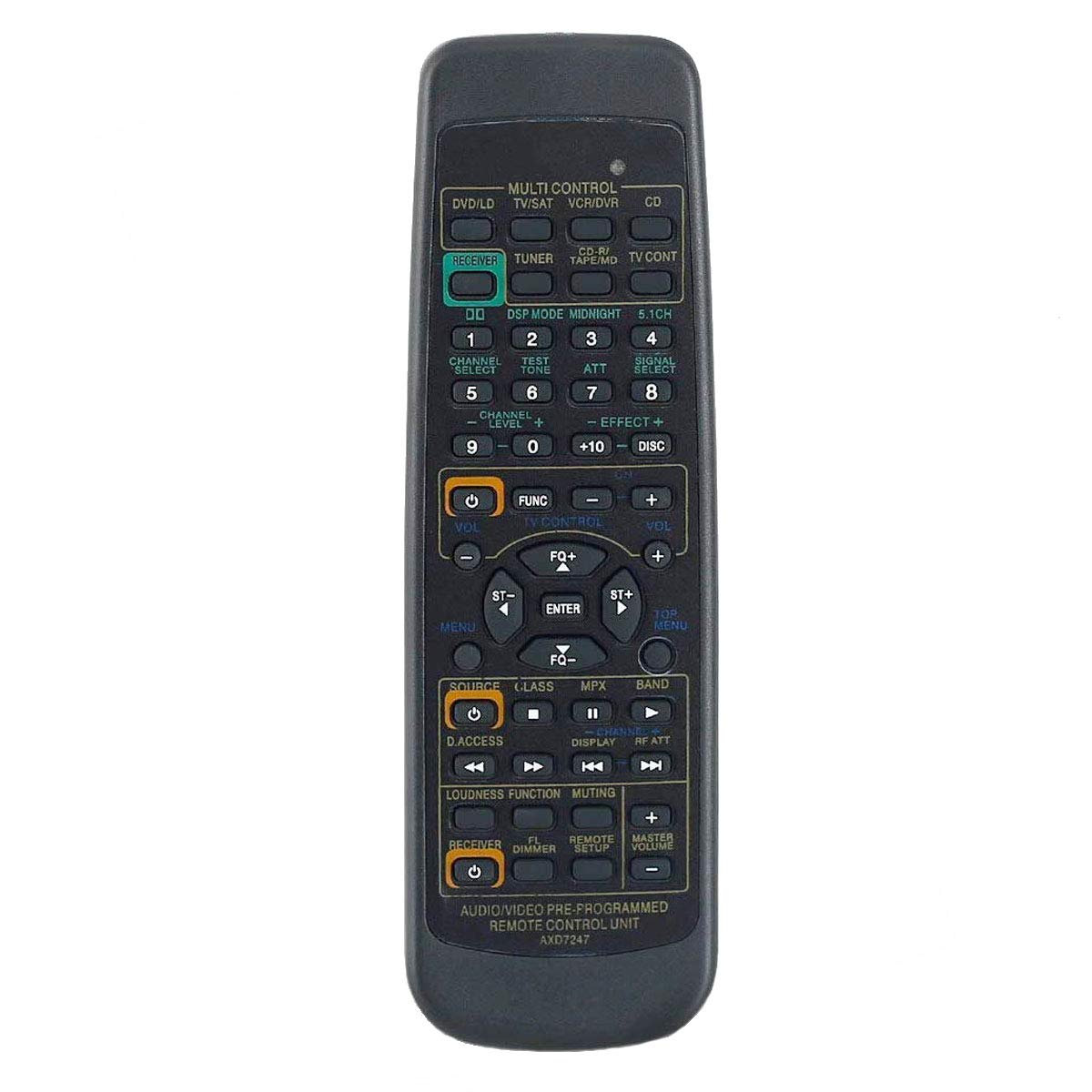 BOTTMA NEW Remote Control AXD7247 fit for Pioneer AV Receiver VSX-D309 VSX-D409 VSX-D411 VSX-D411S VSX-D412 VSX-D412S VSX-D510 VSX-D510-G VSX-D510S VSX-D511 VSX-D609