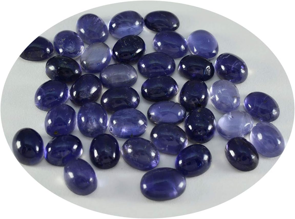 Joyas Plata 1PC Blue Iolite Cabochon 7x9 mm Oval Shape Pretty Quality Gemstone JP-STIOLCBOV-7x9-Uk