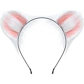OURIZE Soft Plush Hamster Ears Headband Realistic Adults Furry Hairband for Cosplay, Halloween and Dress Up